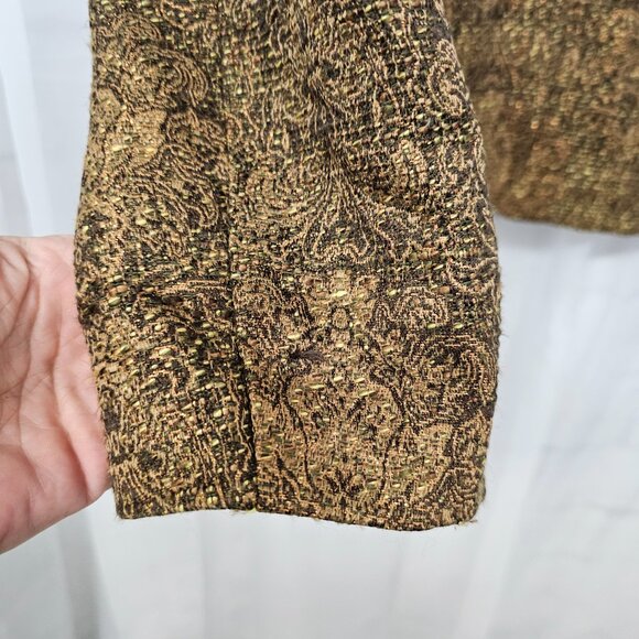 Rafaella Blazer Brown Orange Metallic Office Boho Casual Floral 10 - Picture 4 of 8